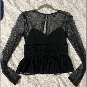 Express Sheer Top with Tank top base layer